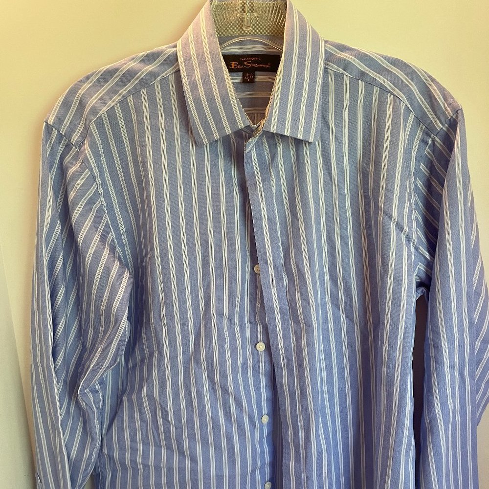 Ben Sherman Blue Striped Dress Shirt